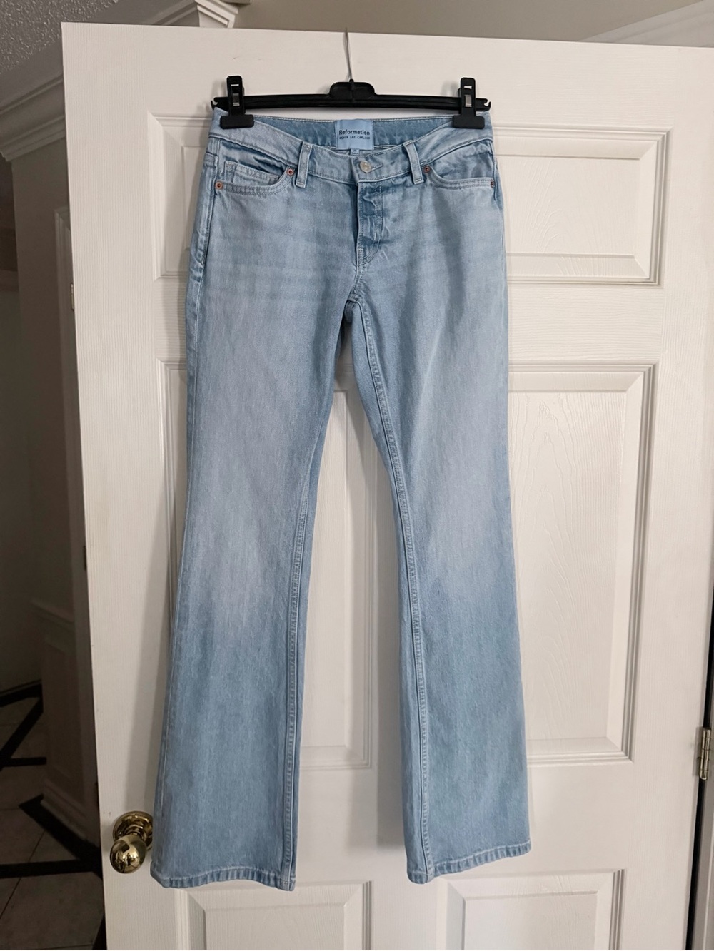 Reformation Devon Lee Carlson Light Wash Flare Jeans